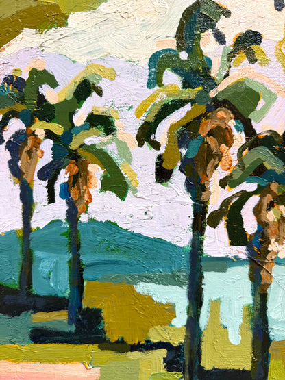 Palms And Pools 49 x 39 cm Framed