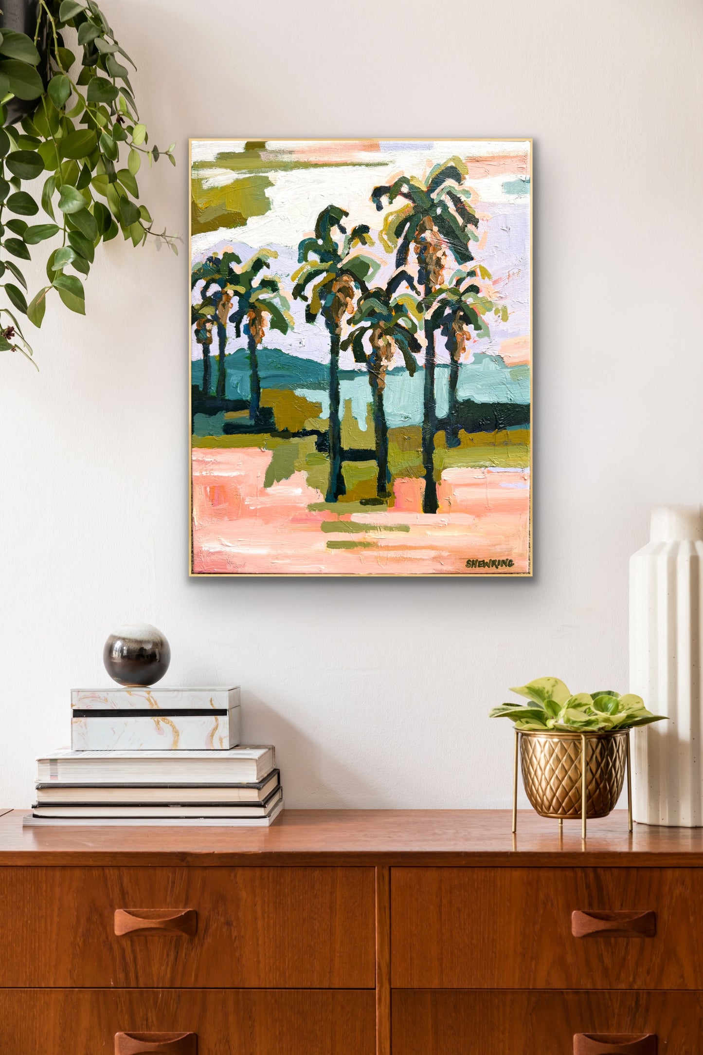 Palms And Pools 49 x 39 cm Framed