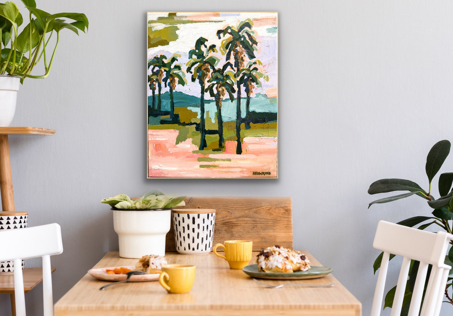 Palms And Pools 49 x 39 cm Framed