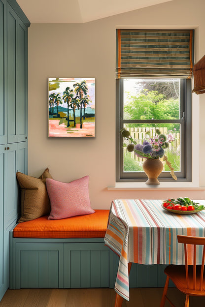 Palms And Pools 49 x 39 cm Framed