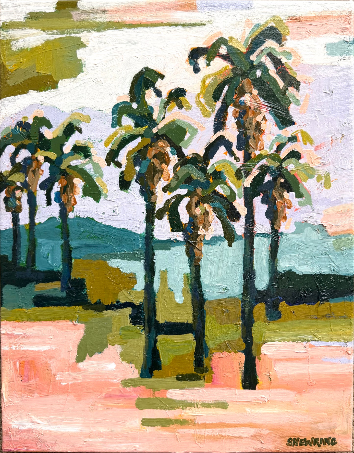 Palms And Pools 49 x 39 cm Framed