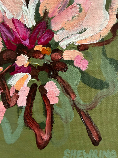 Pink Blossom 23 x 23 cm Framed