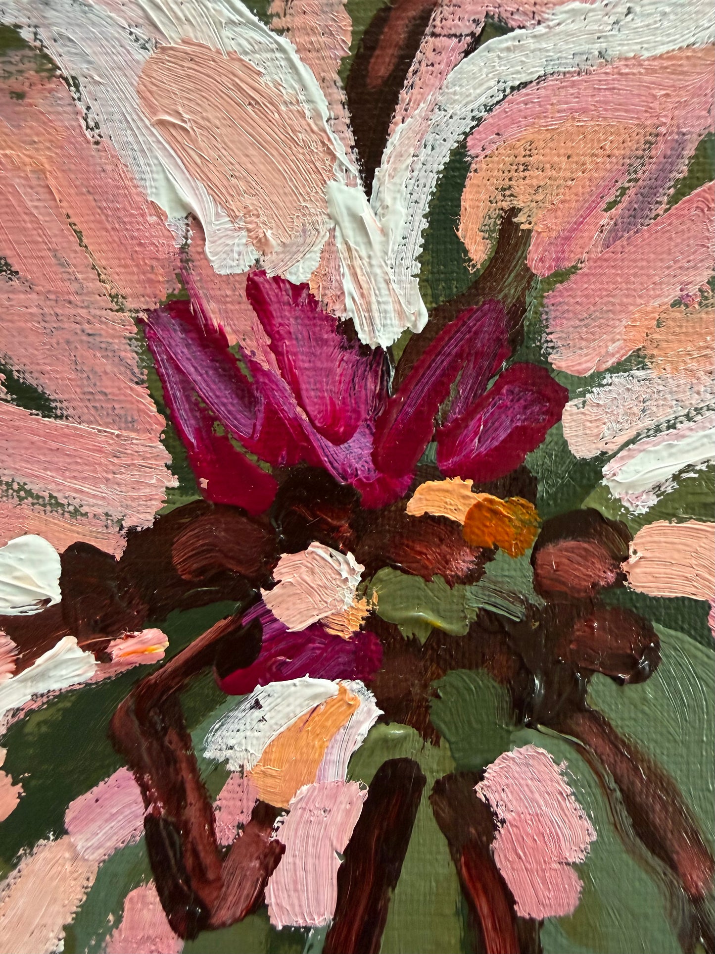 Pink Blossom 23 x 23 cm Framed