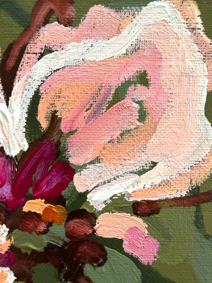 Pink Blossom 23 x 23 cm Framed