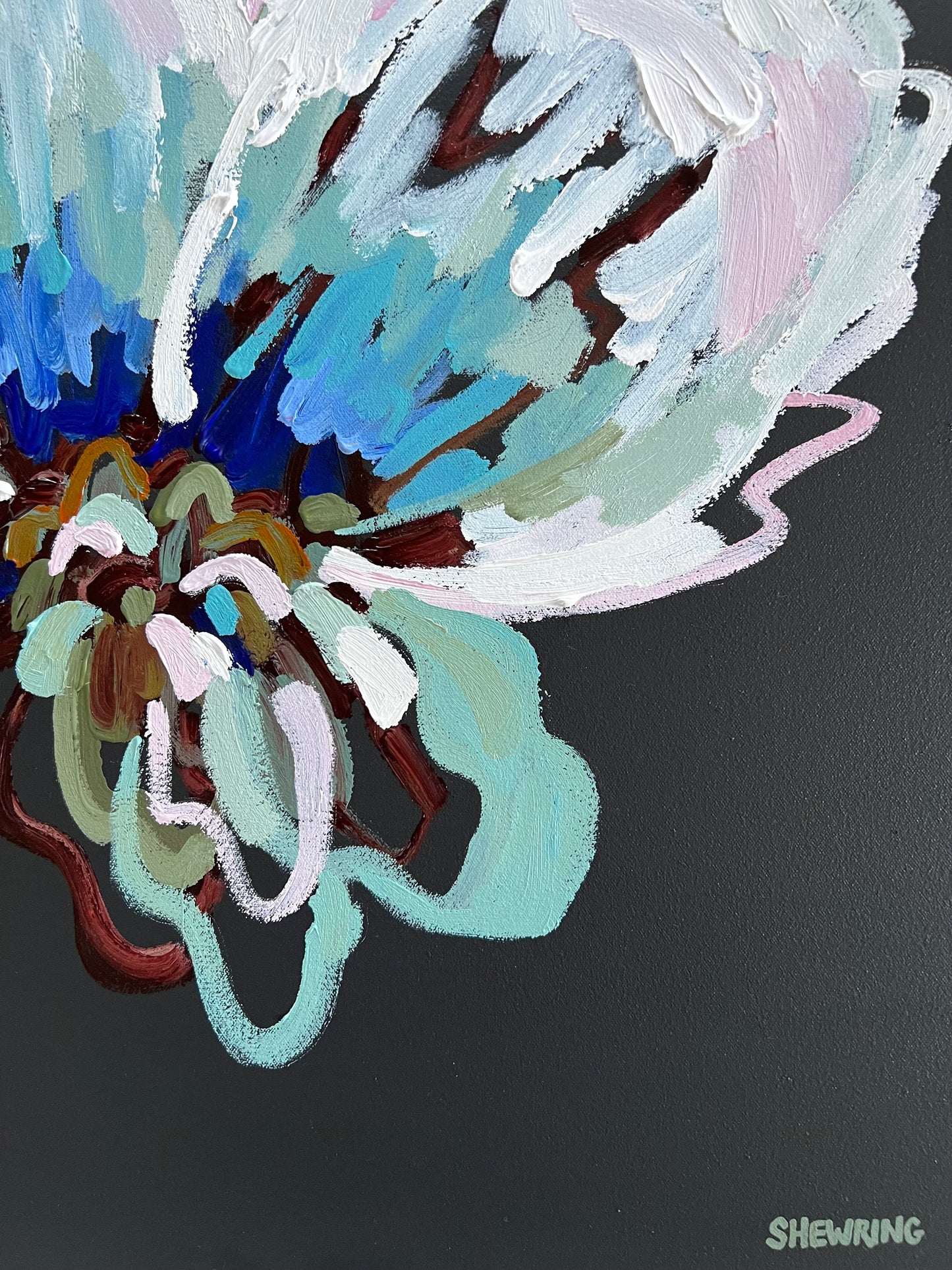 Sunlit Blue 63x63cm FRAMED