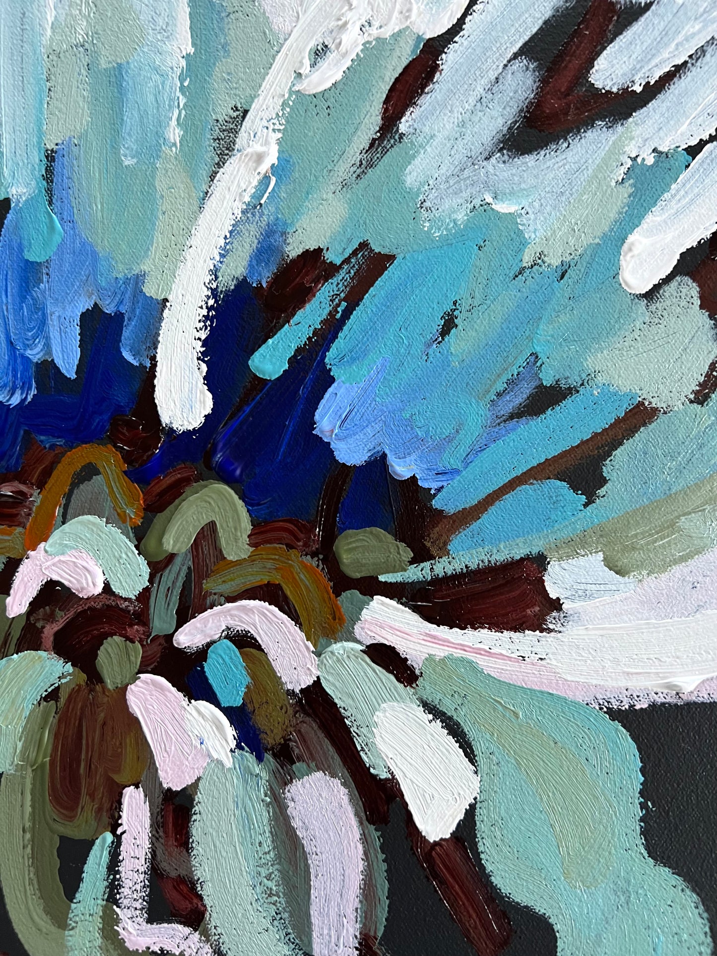 Sunlit Blue 63x63cm FRAMED