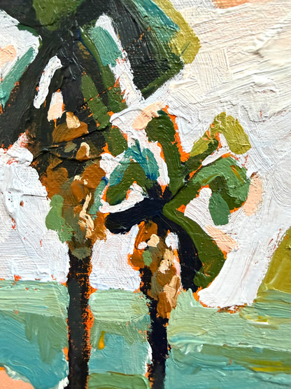 Sunlit Palms 28 x 23 cm FRAMED