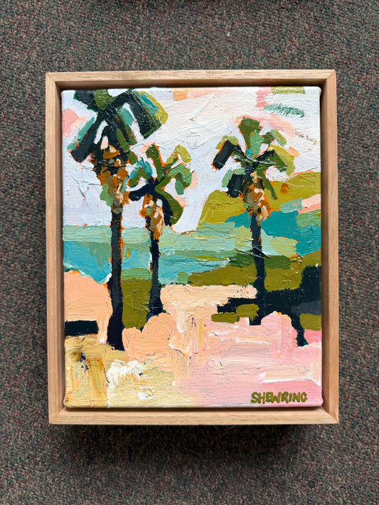 Sunlit Palms 28 x 23 cm FRAMED