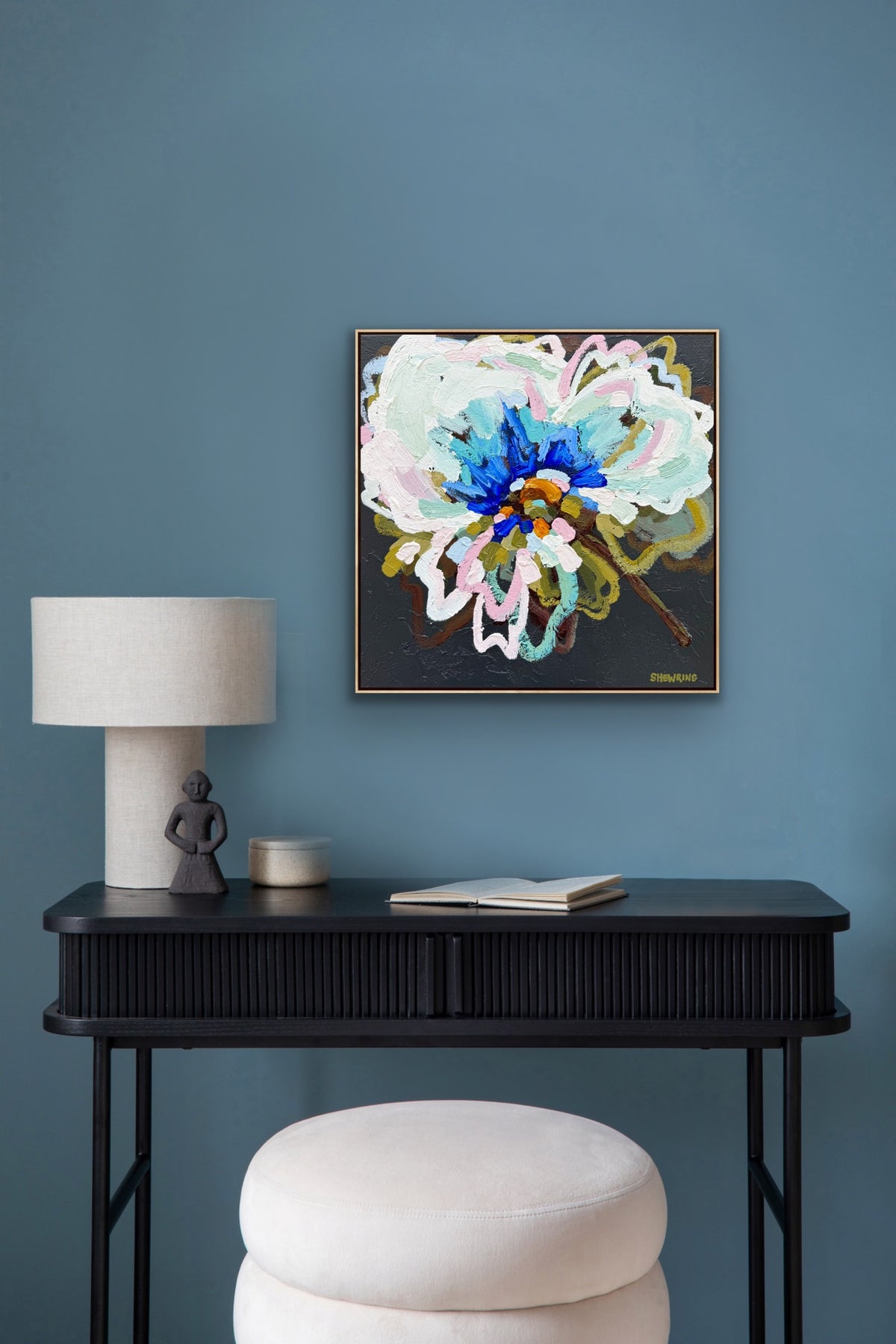 Sunny Blue 43 x 43 cm FRAMED ***Exclusively available at Mynt Gallery in Canterbury VIC***