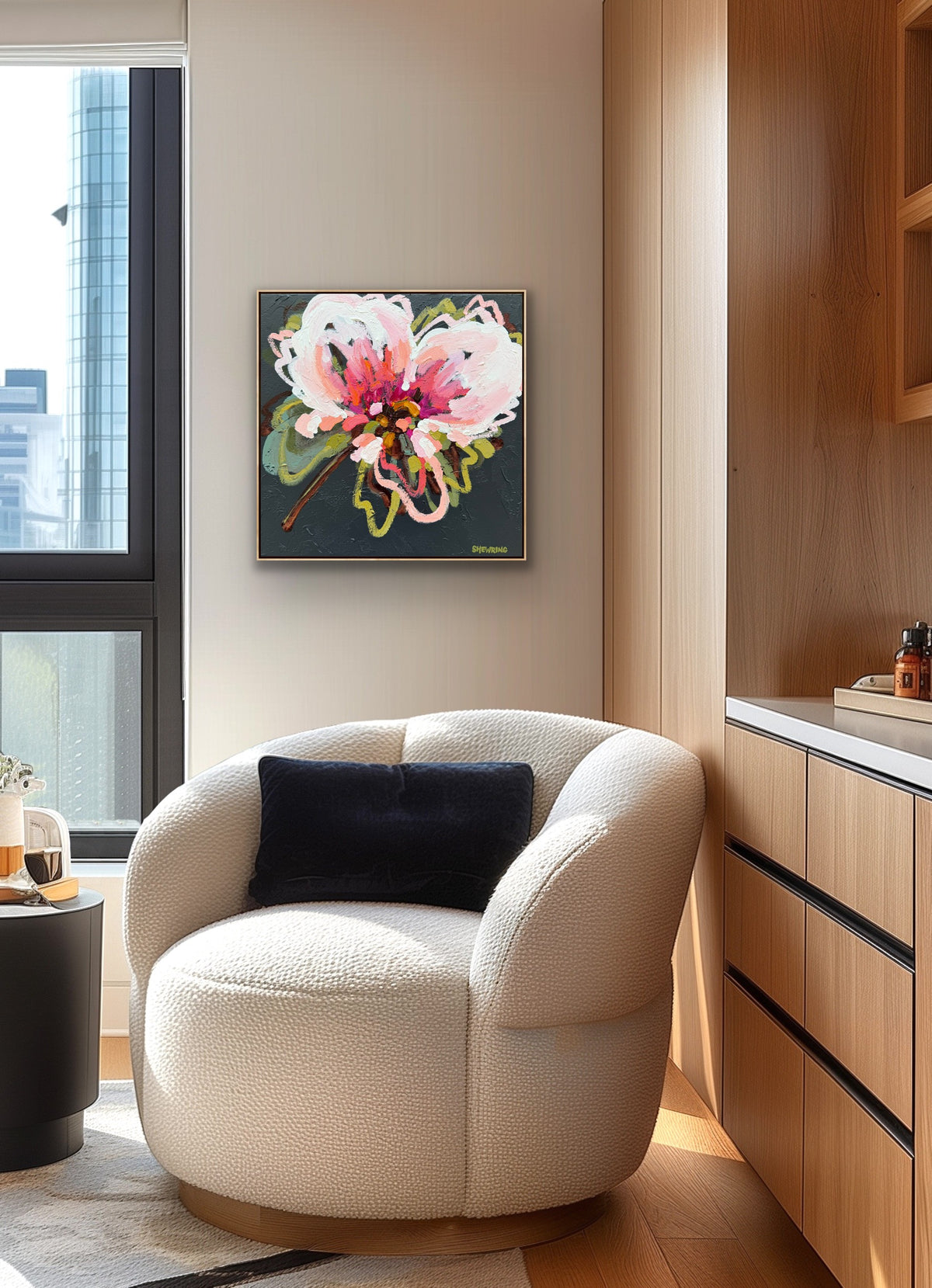 Sunny Pink 43 x 43 cm FRAMED ***Exclusively available at Mynt Gallery in Canterbury VIC***