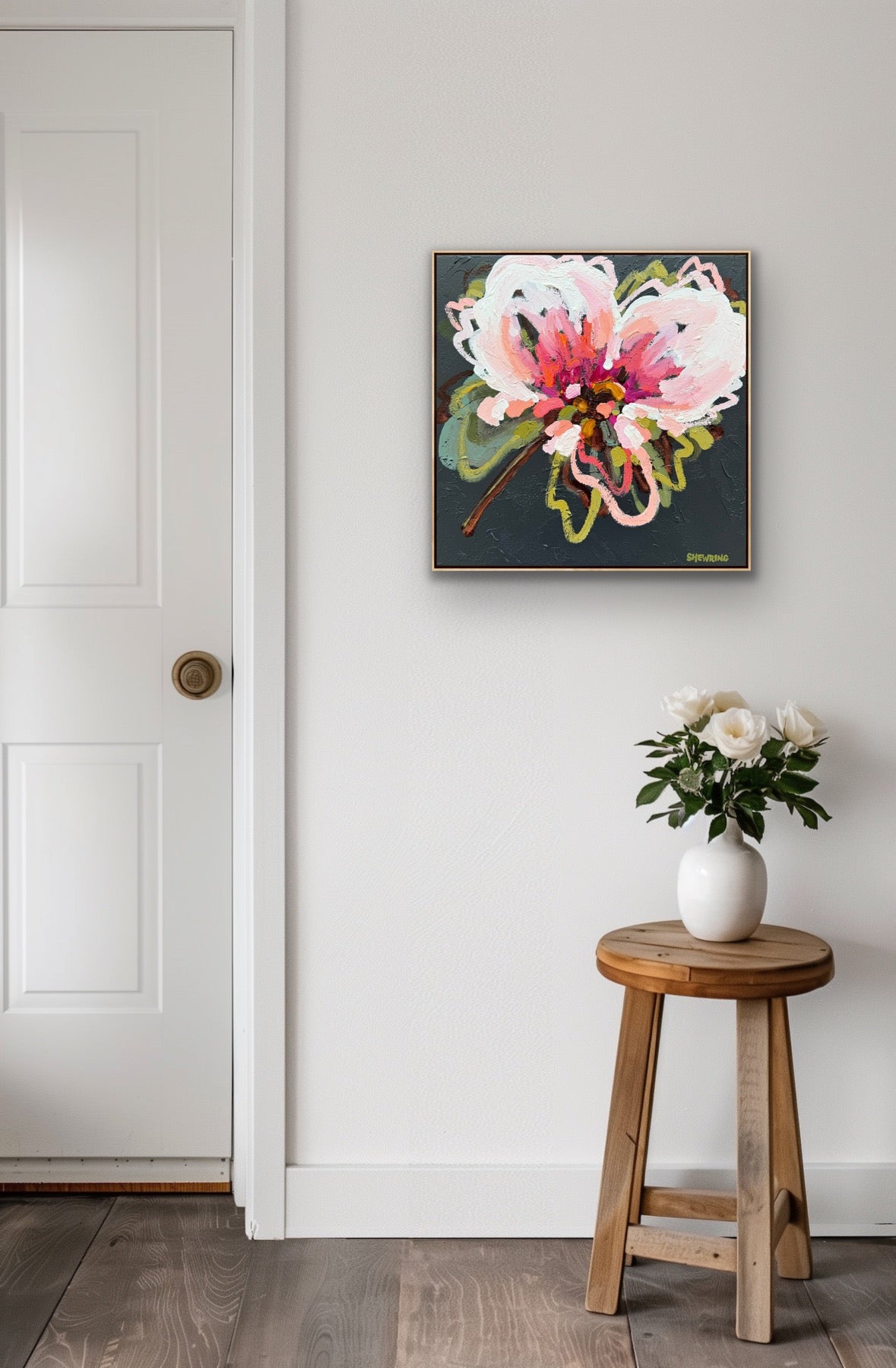 Sunny Pink 43 x 43 cm FRAMED ***Exclusively available at Mynt Gallery in Canterbury VIC***