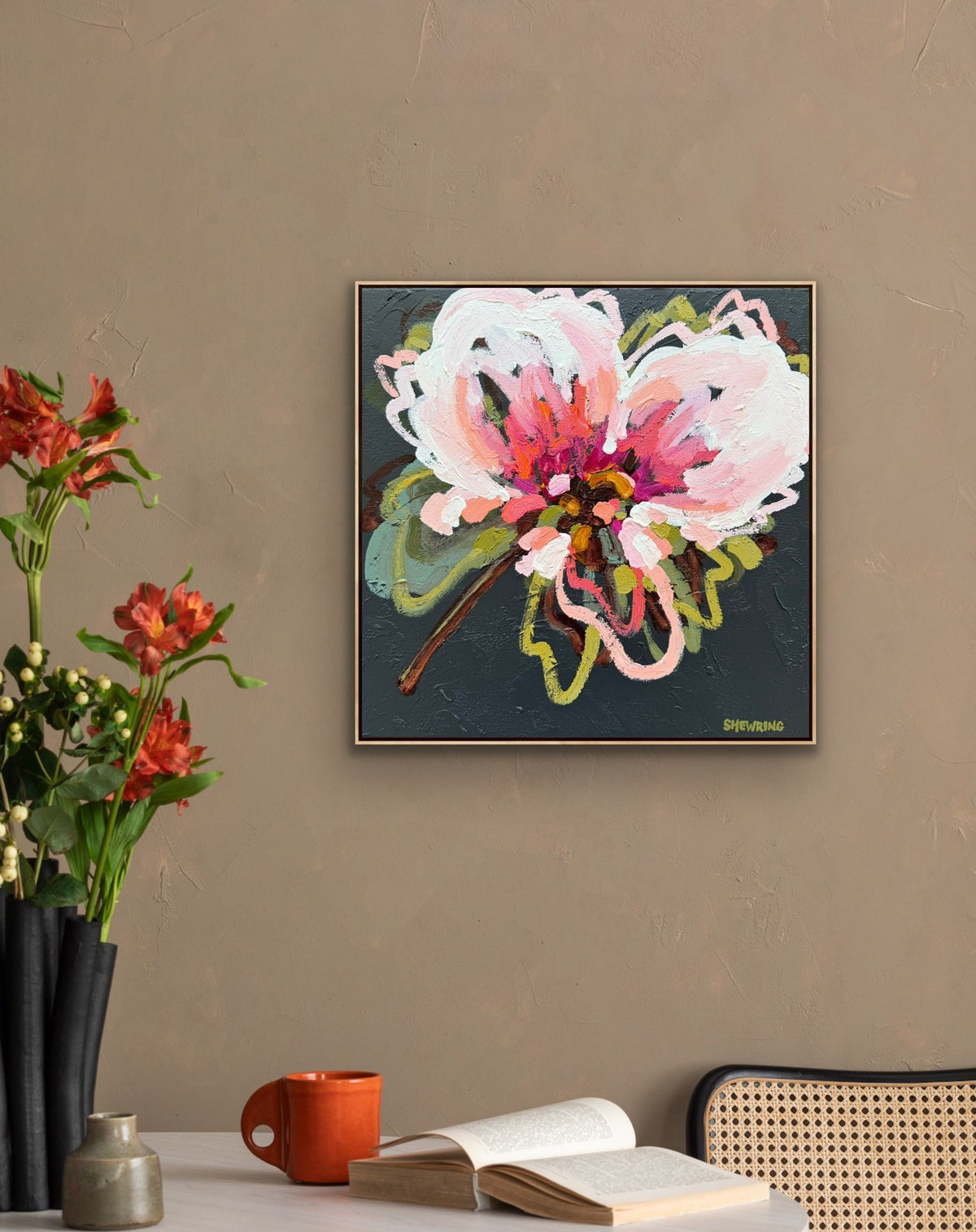 Sunny Pink 43 x 43 cm FRAMED ***Exclusively available at Mynt Gallery in Canterbury VIC***
