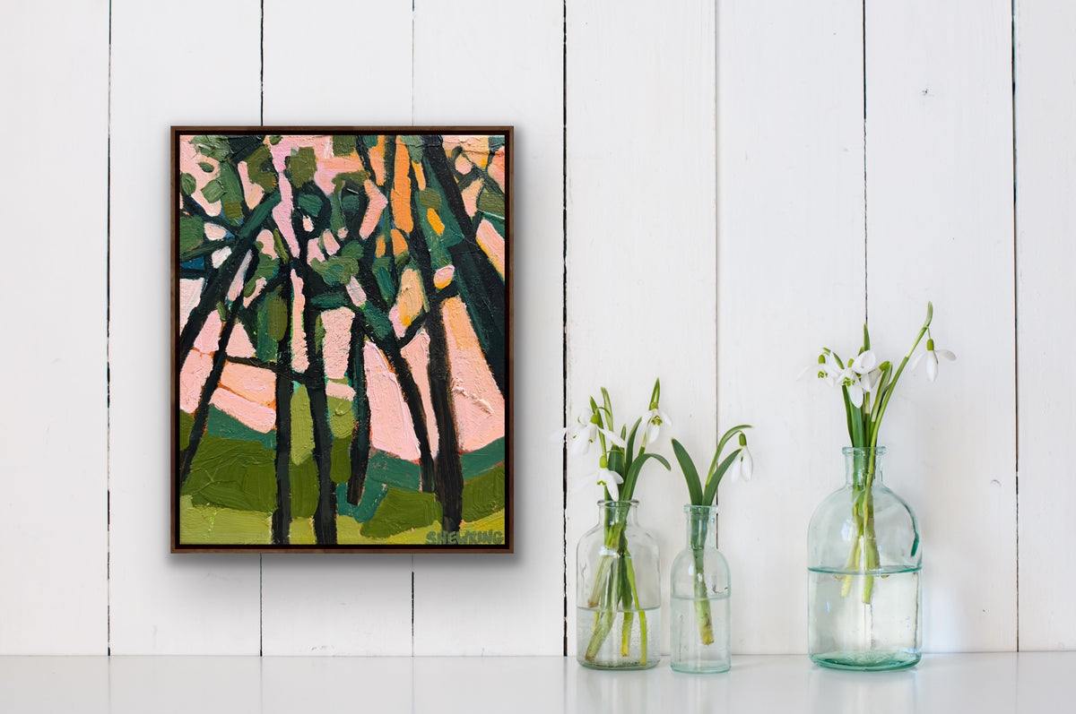 Sunset In The Woods 28 x 23 cm FRAMED