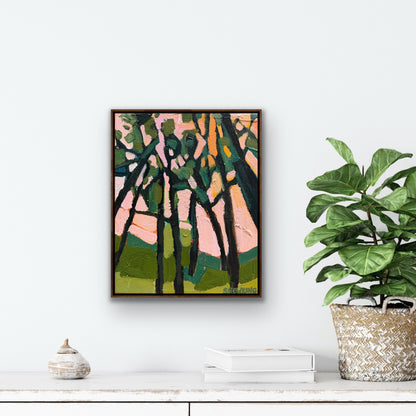 Sunset In The Woods 28 x 23 cm FRAMED