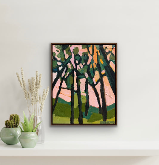 Sunset In The Woods 28 x 23 cm FRAMED