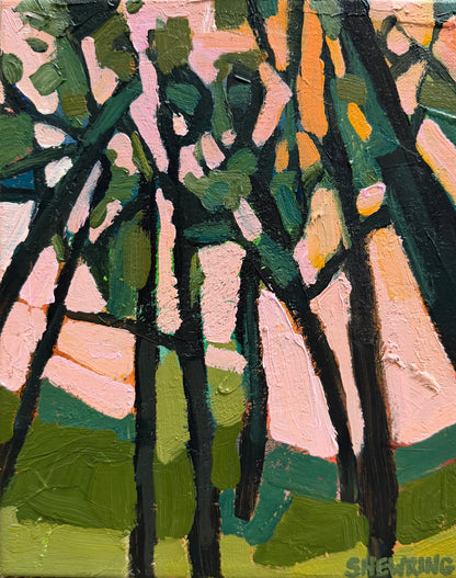 Sunset In The Woods 28 x 23 cm FRAMED