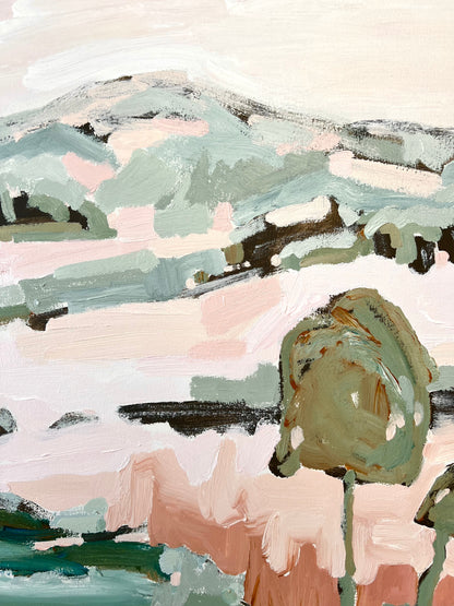 Sunshine On The Riverbank 103x103cm FRAMED