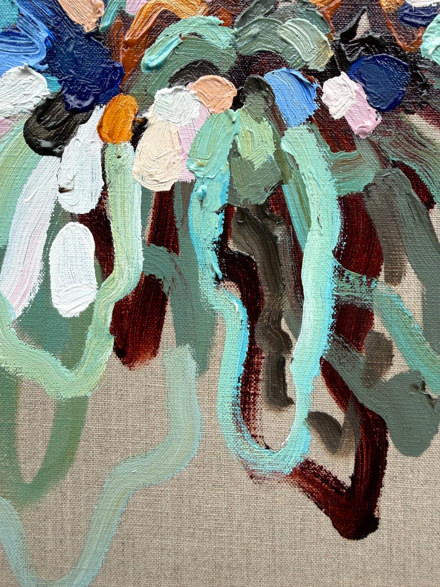 Sweet Blue 53x53cm FRAMED