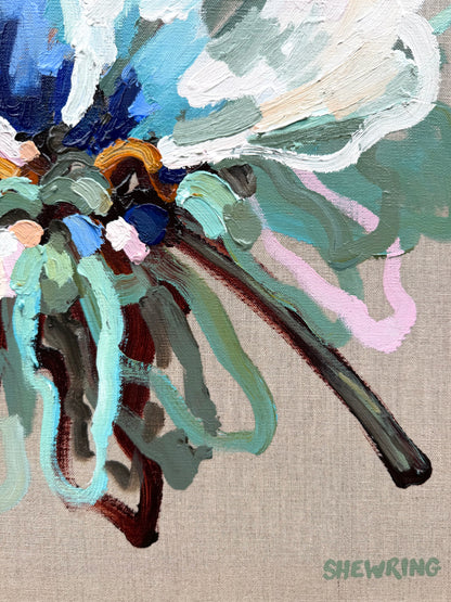 Sweet Blue 53x53cm FRAMED