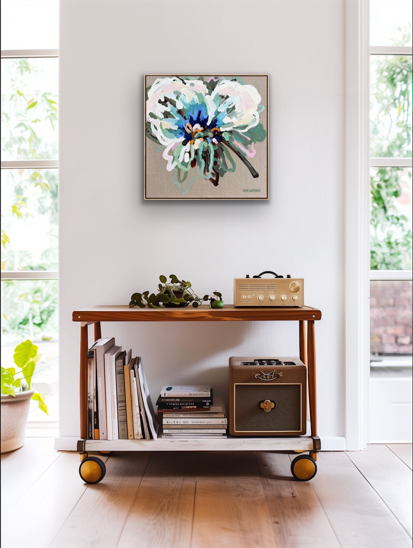 Sweet Blue 53x53cm FRAMED