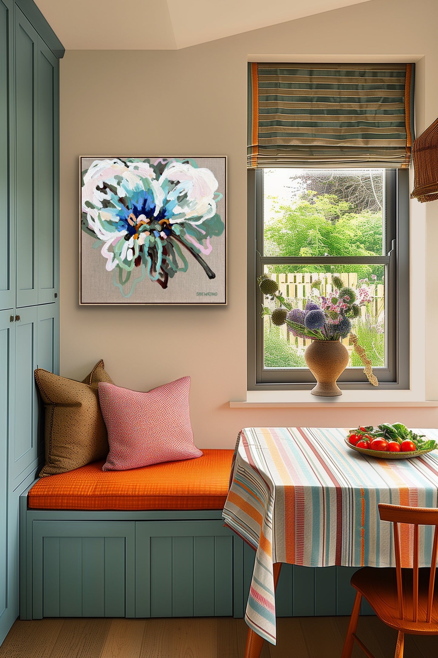 Sweet Blue 53x53cm FRAMED