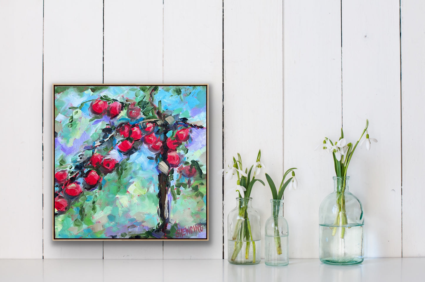 Under The Apple Tree 28x28cm Framed SOLD