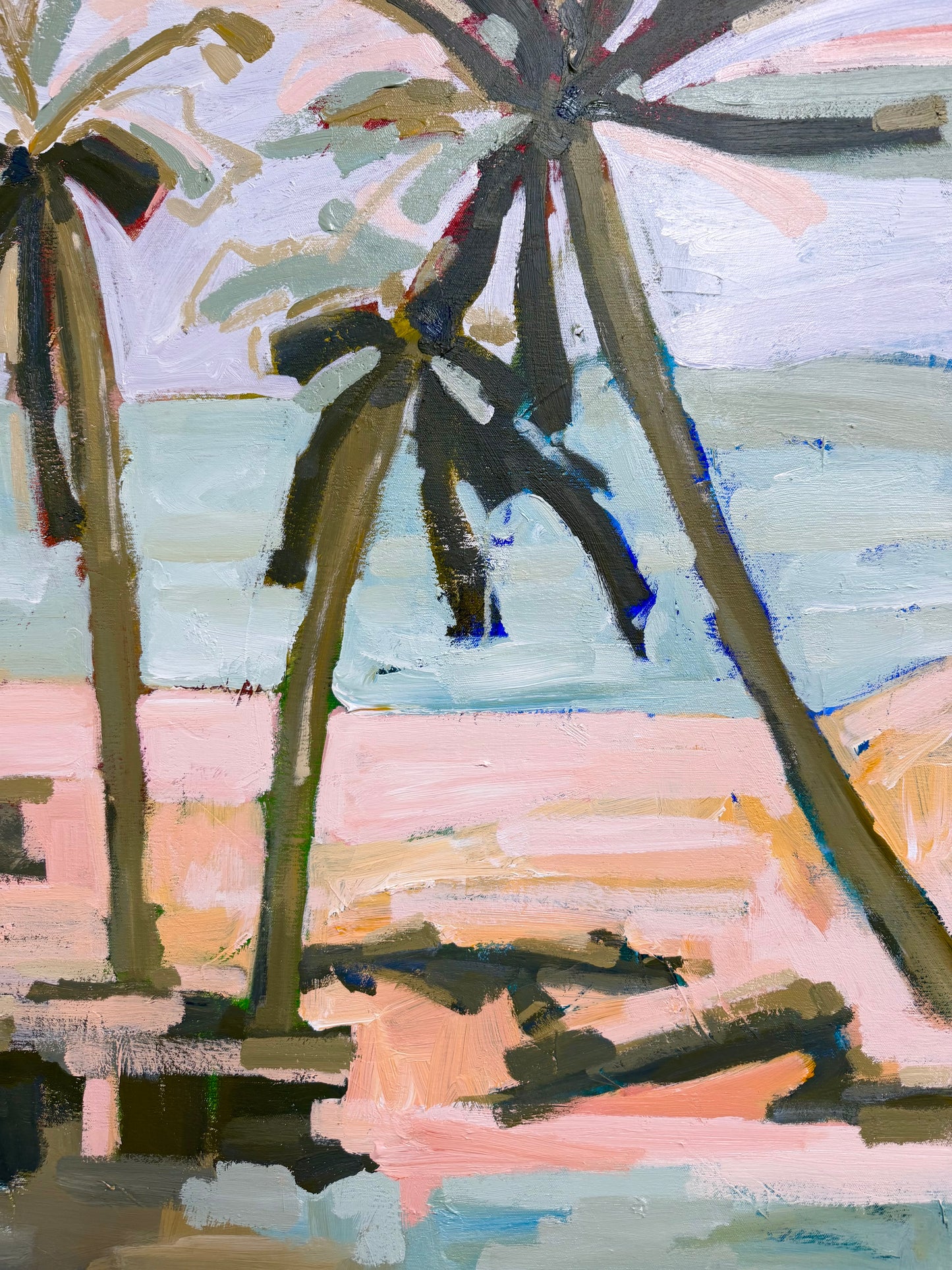 Under The Palms 103x103cm FRAMED