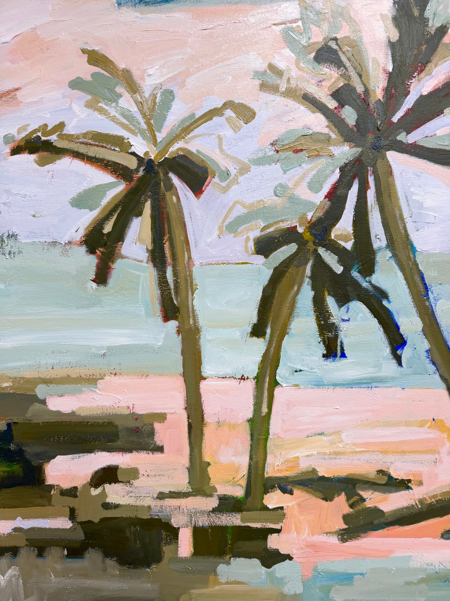 Under The Palms 103x103cm FRAMED