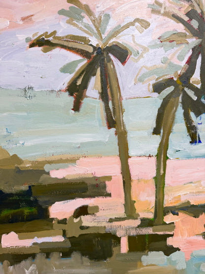 Under The Palms 103x103cm FRAMED