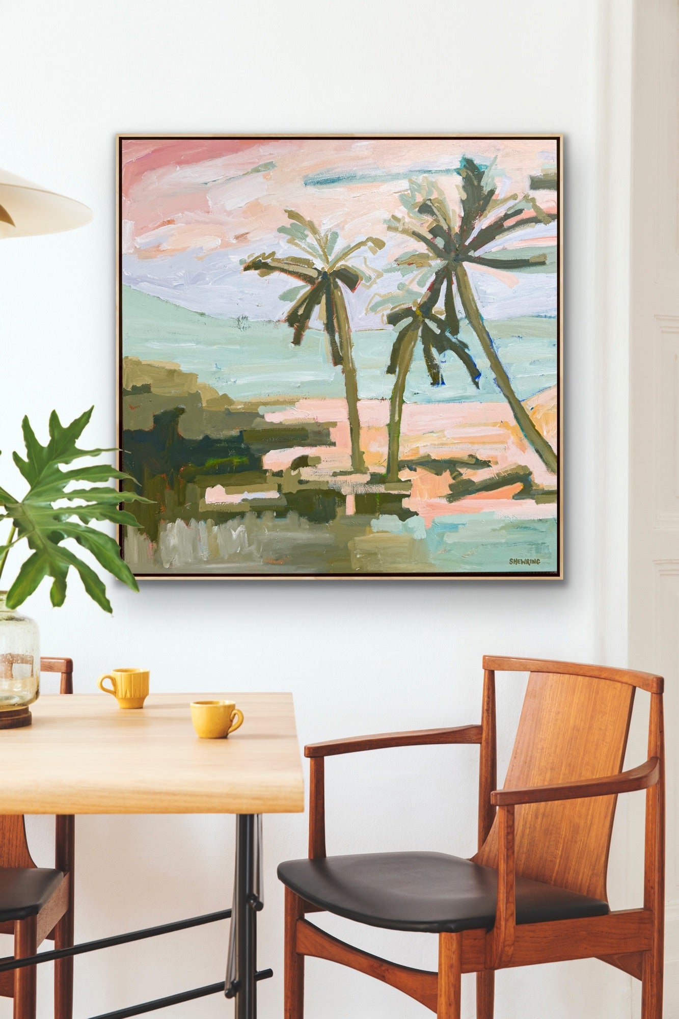 Under The Palms 103x103cm FRAMED