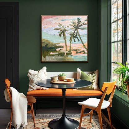 Under The Palms 103x103cm FRAMED