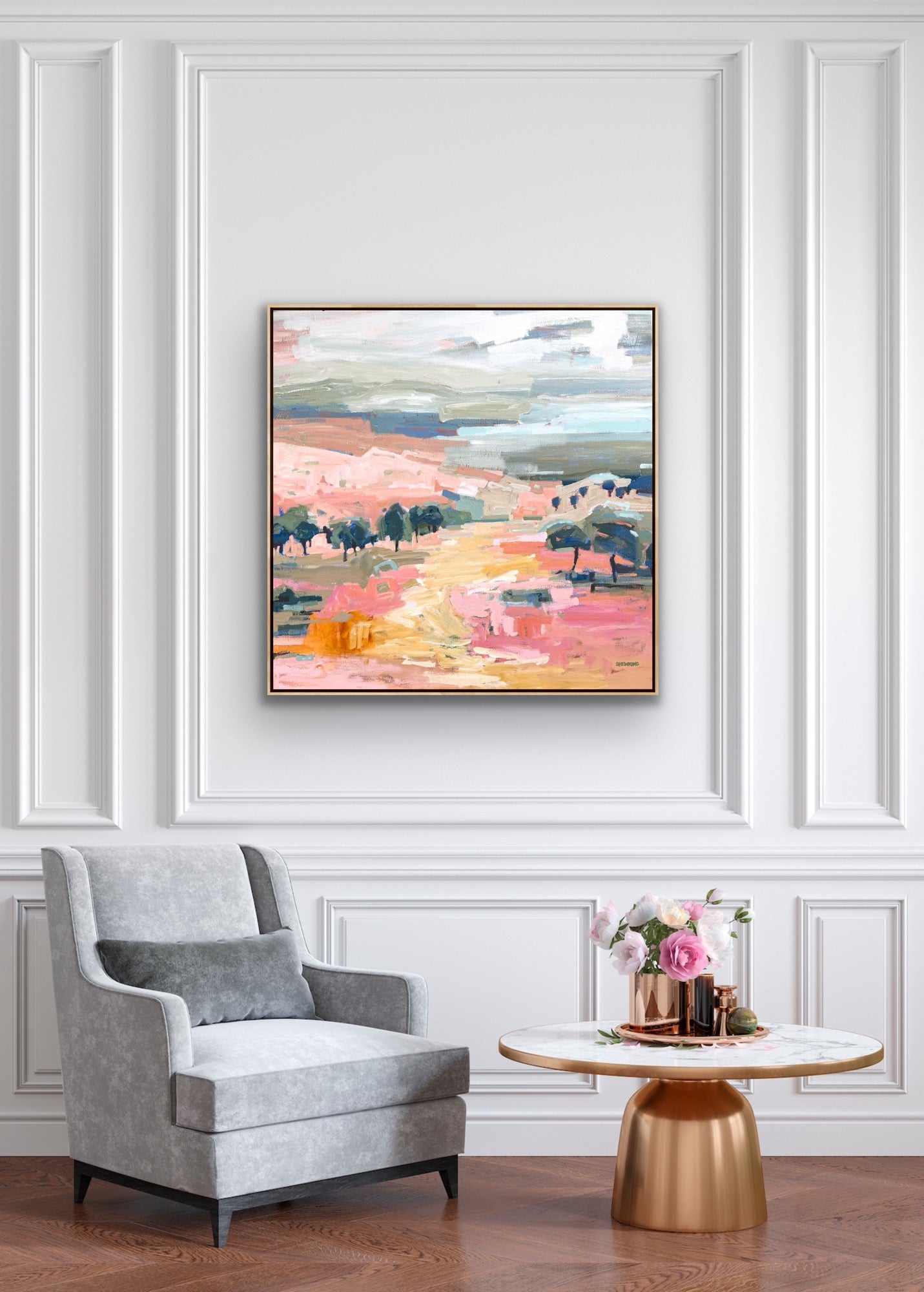 Under The Summer Sun 103x103cm FRAMED