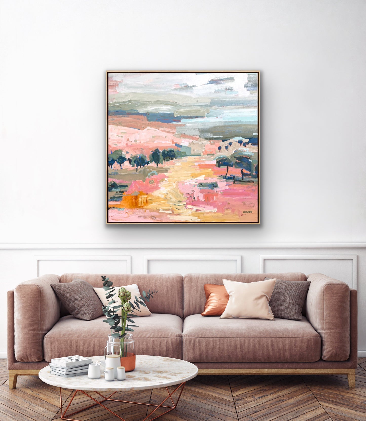 Under The Summer Sun 103x103cm FRAMED