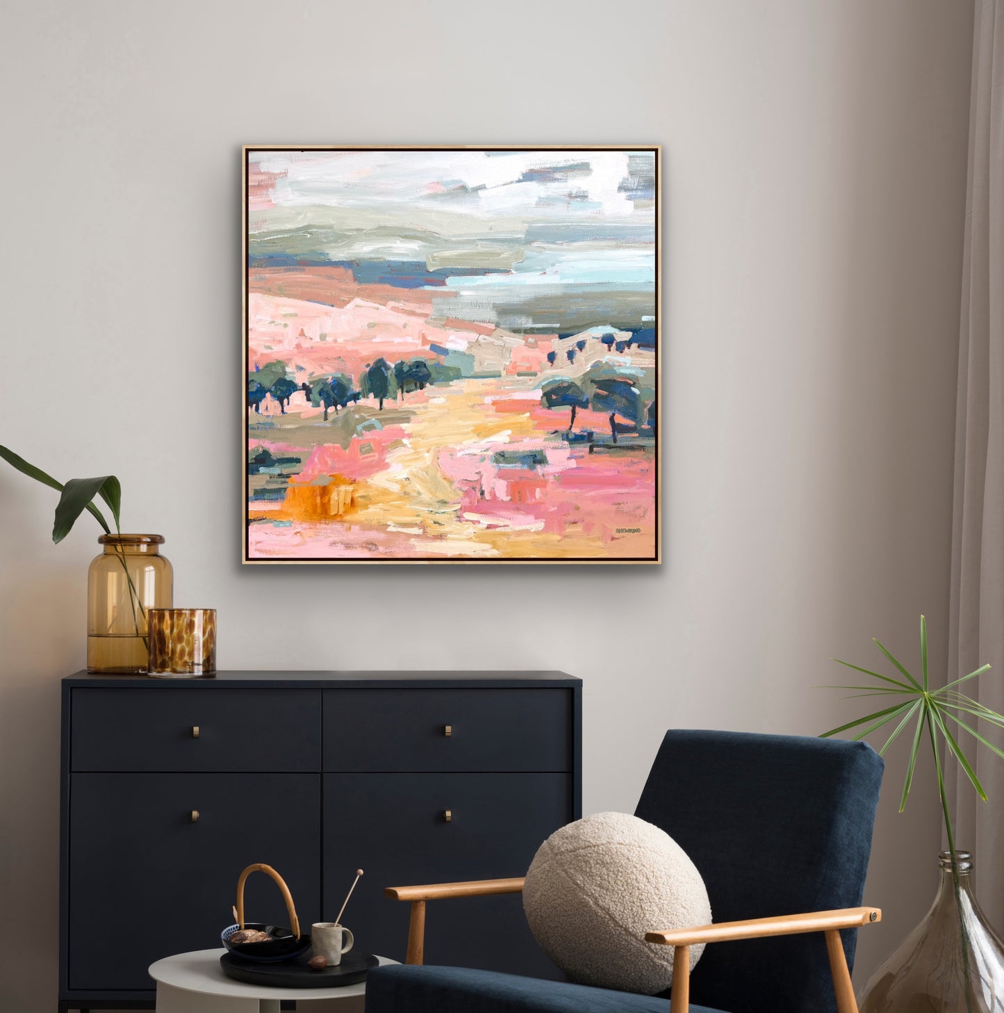 Under The Summer Sun 103x103cm FRAMED