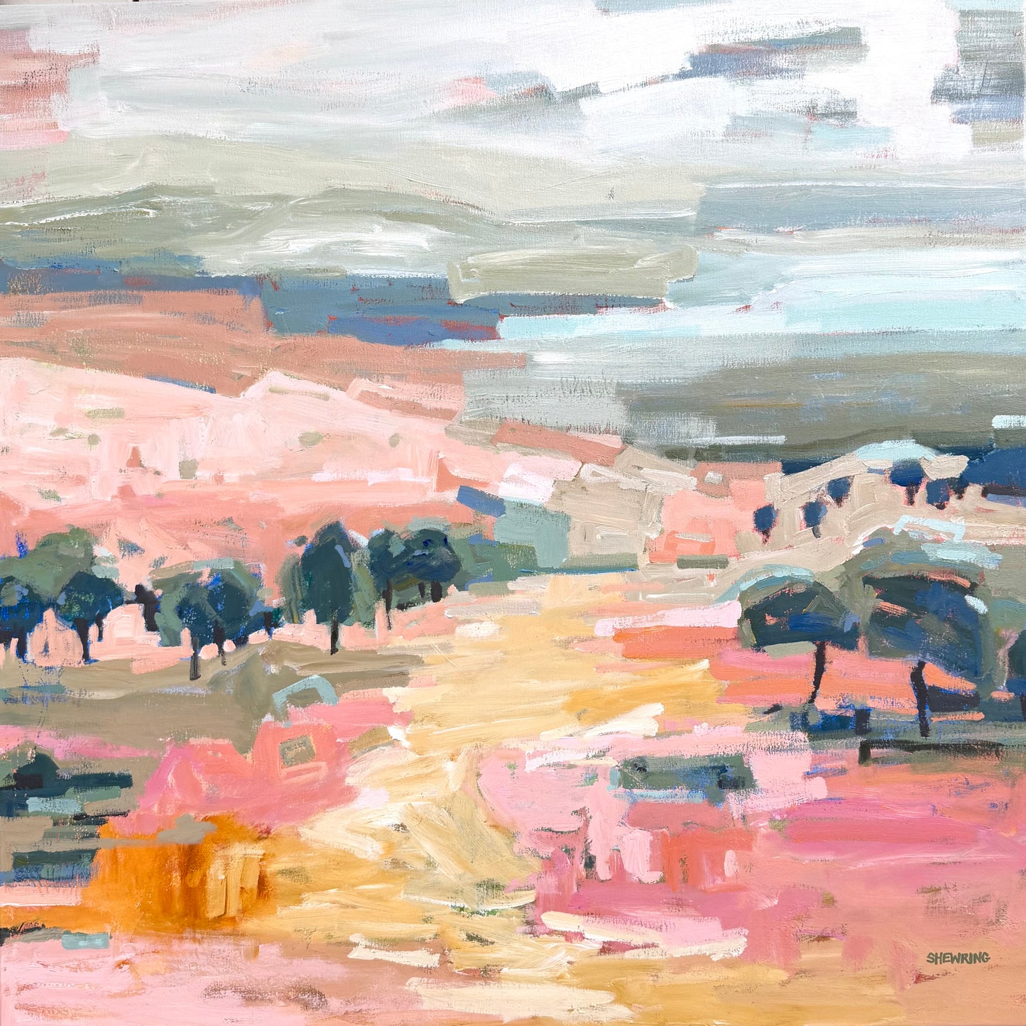 Under The Summer Sun 103x103cm FRAMED