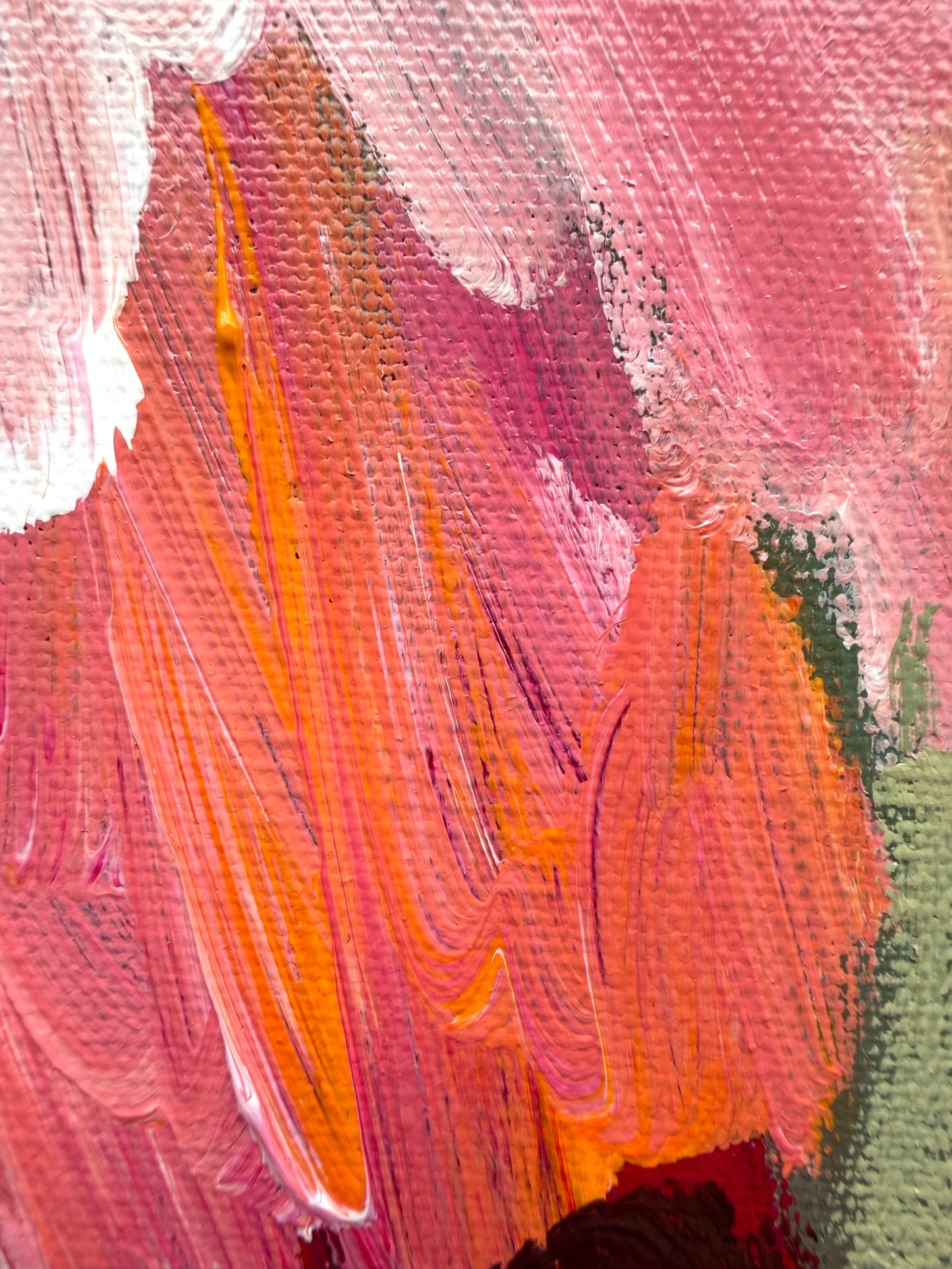 Watermelon Pink In Bloom 53x53cm FRAMED