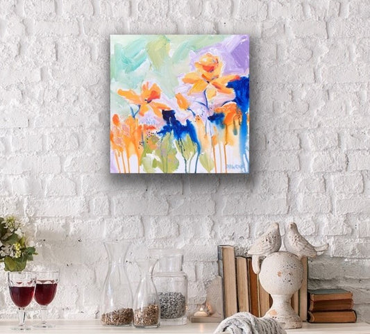 Daffodil Dance 30x30cm FRAMED SOLD