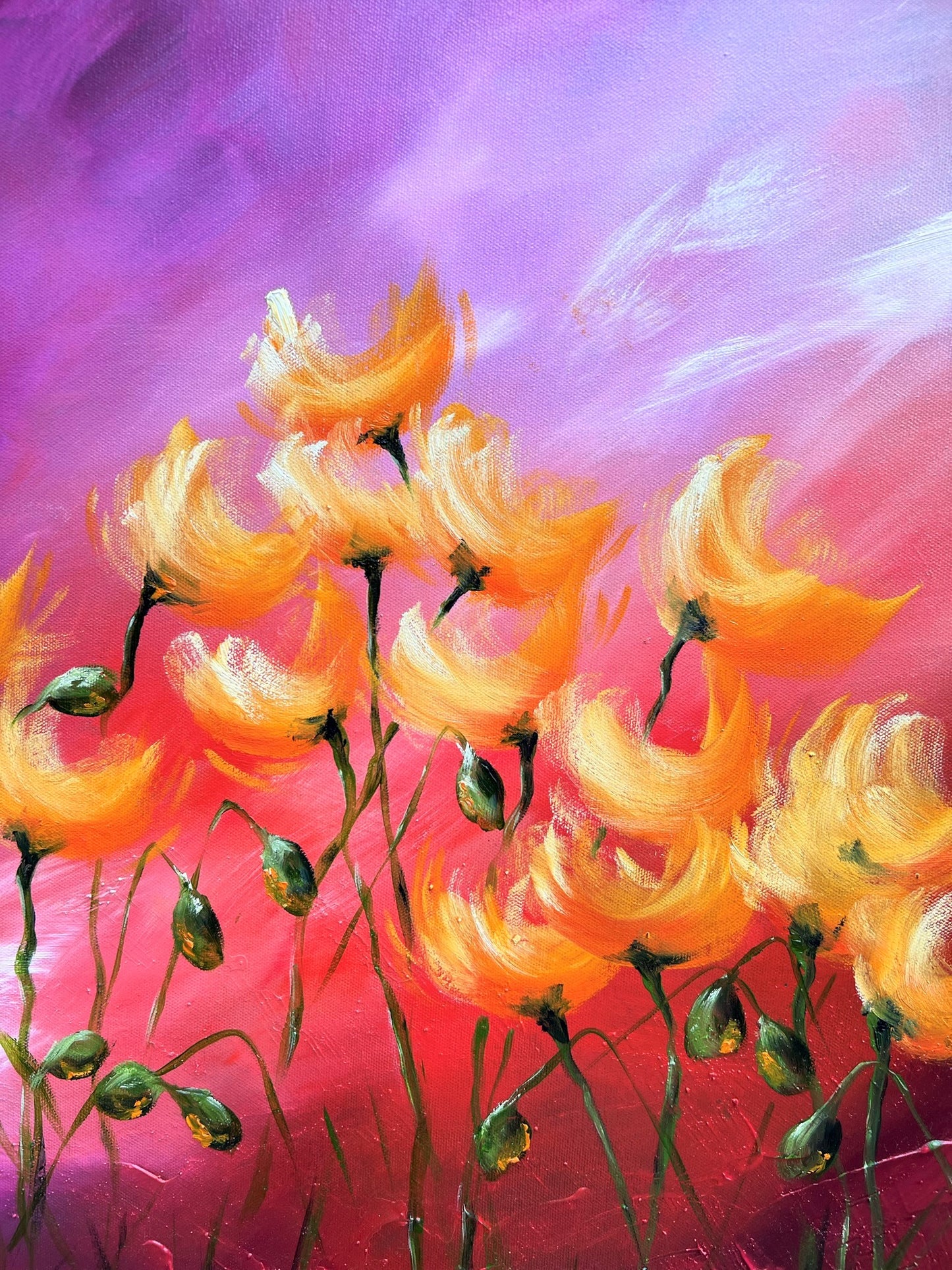 Orange Poppy 76x76cm FRAMED SOLD