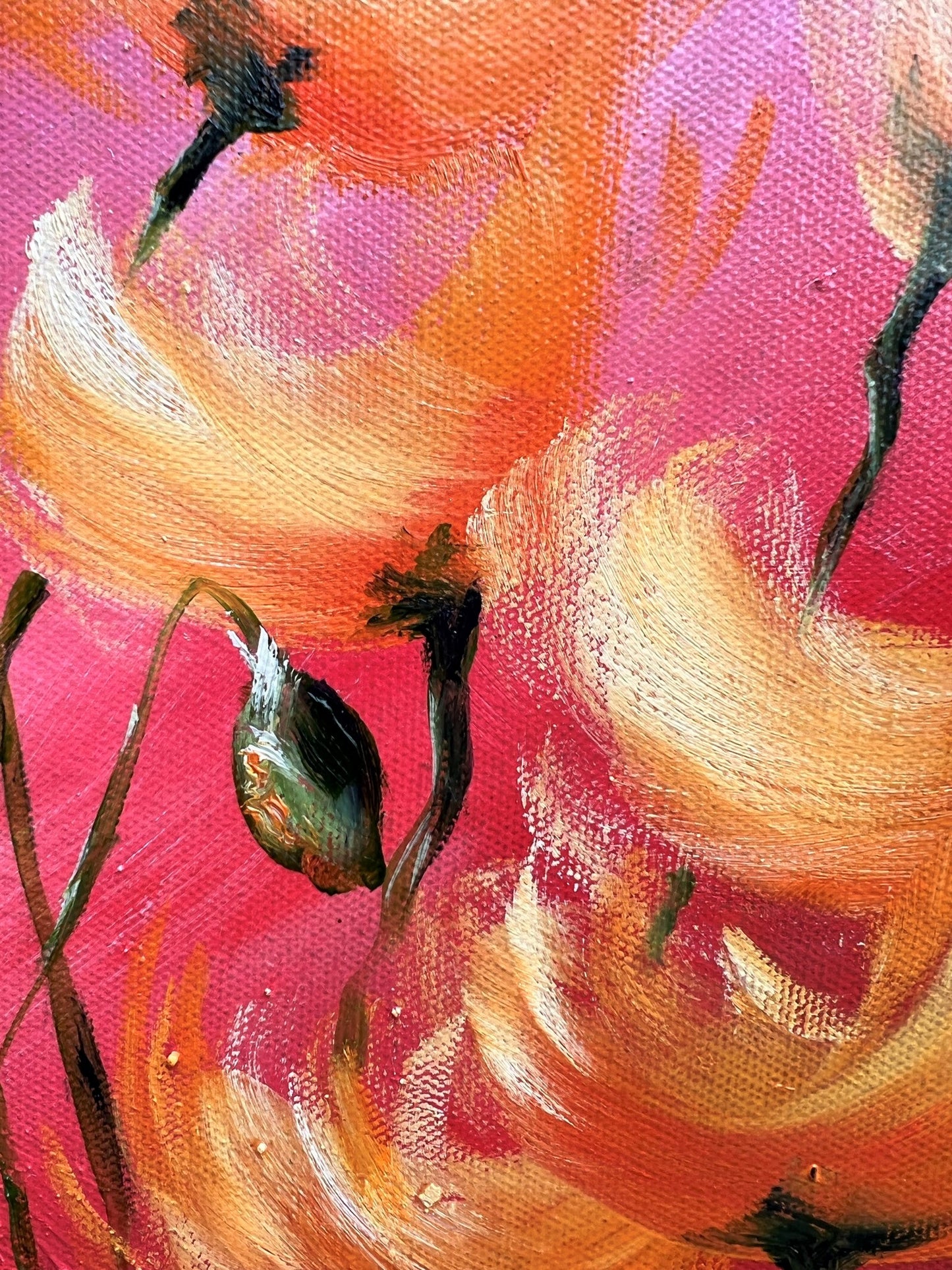 Orange Poppy 76x76cm FRAMED SOLD