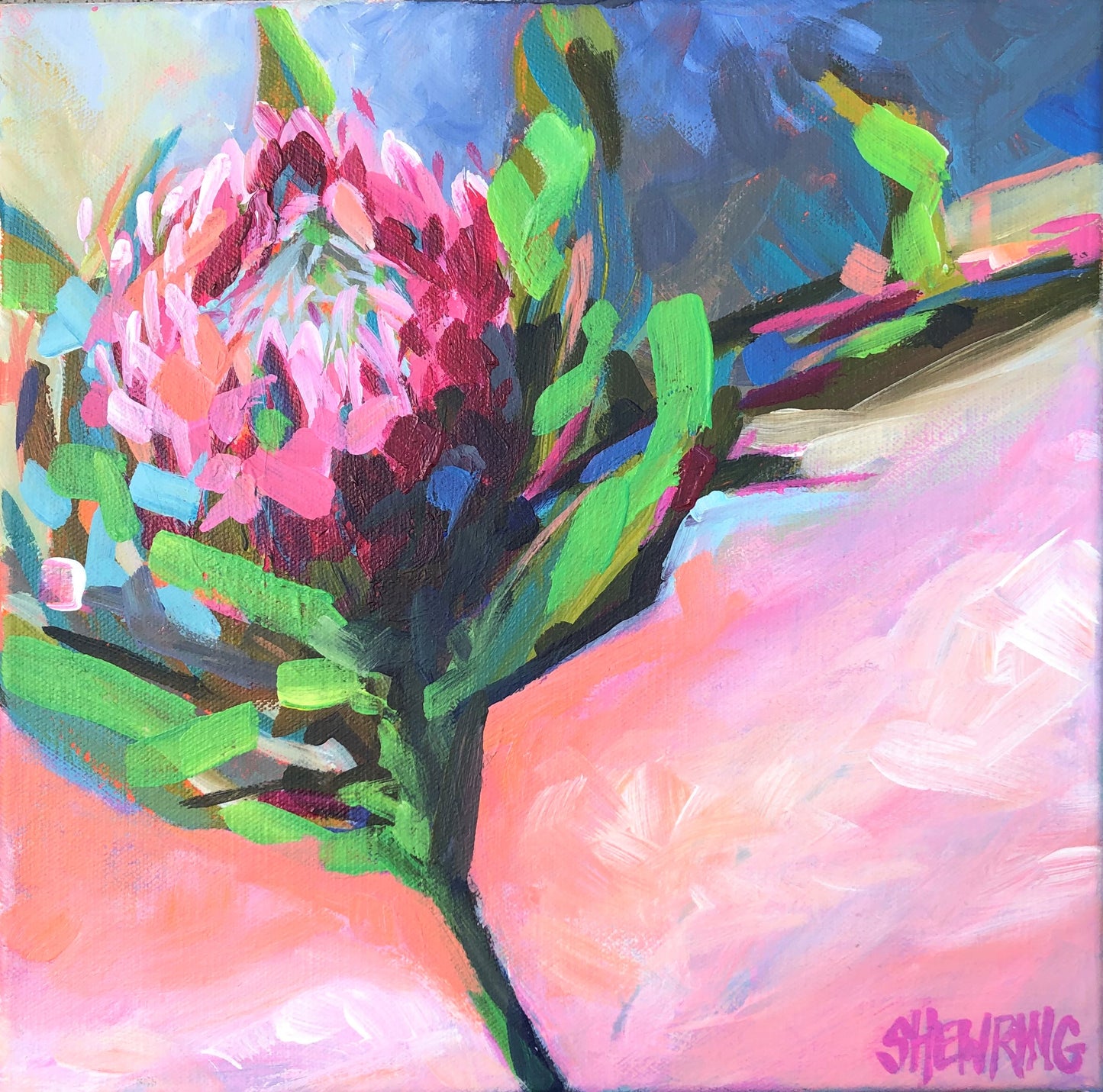 Sparkling Protea 25x25cm SOLD