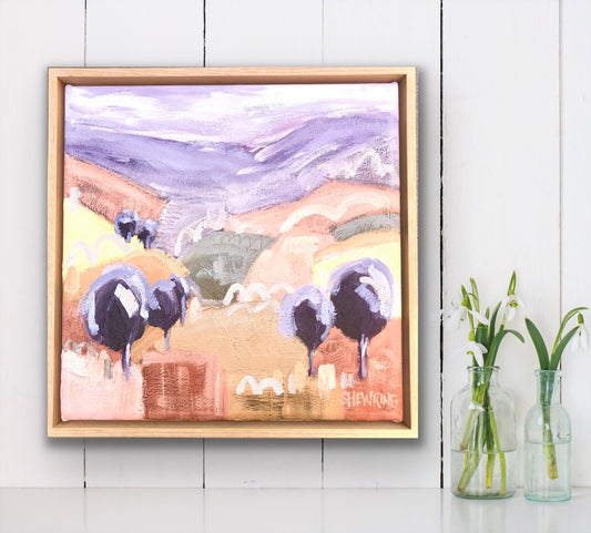 Sunset Fields - framed 33x33cm SOLD