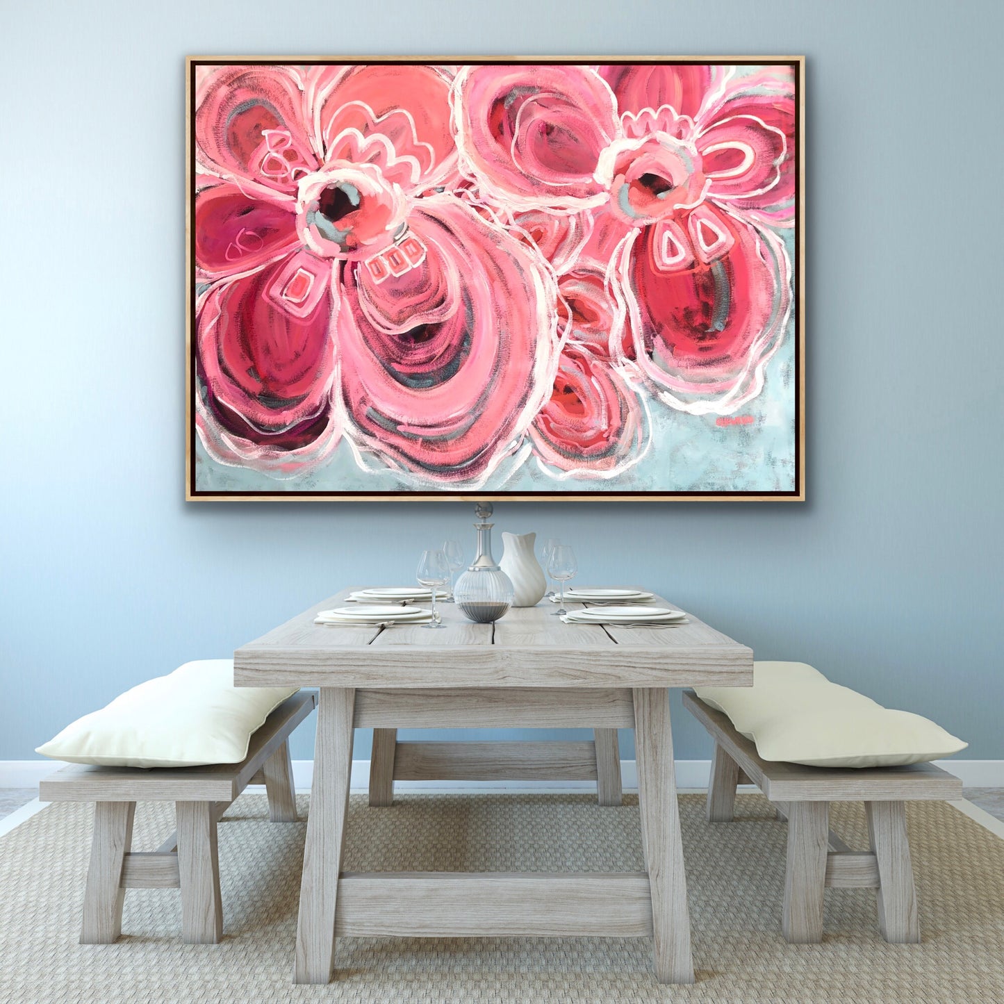 Watermelon Sunrise 158x113cm Oak Float Framed SOLD