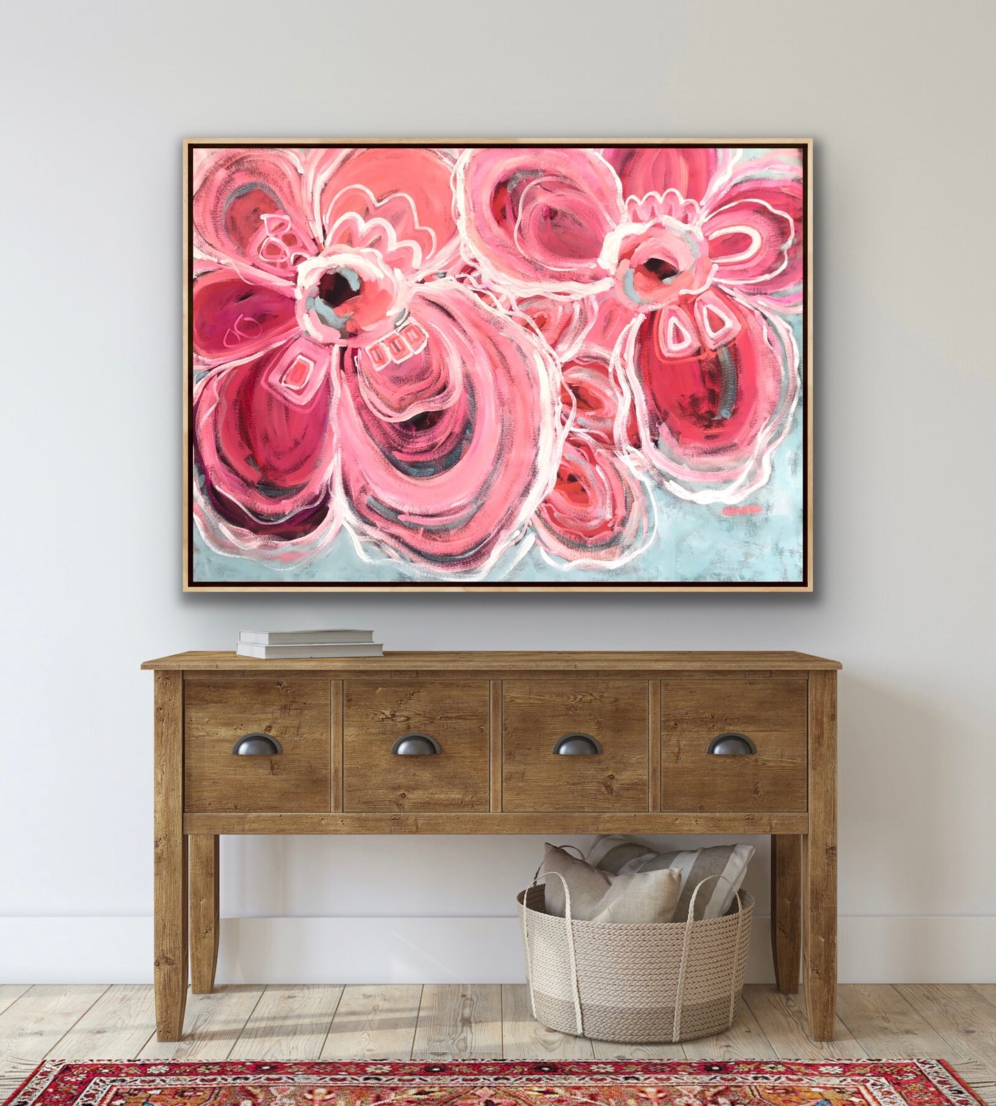 Watermelon Sunrise 158x113cm Oak Float Framed SOLD